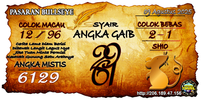 Prediksi Togel Bullseye Sabtu 9 Agustus 2025