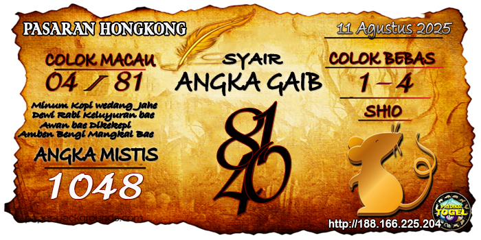 Prediksi Togel Hongkong Senin 11 Agustus 2025
