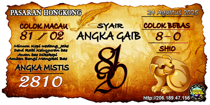 Prediksi Togel Hongkong Minggu 24 Agustus 2025