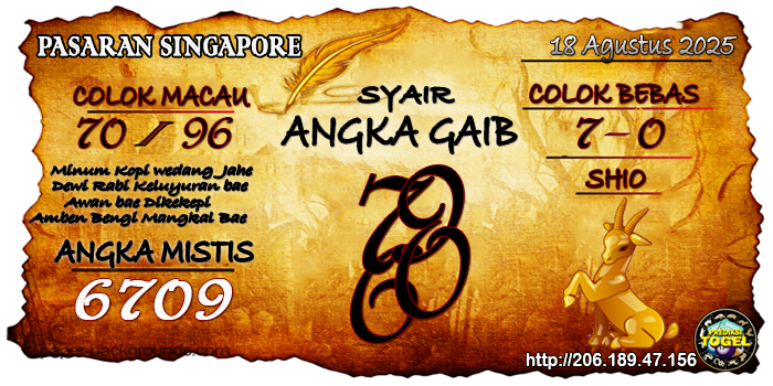 Prediksi Togel Singapore Senin 18 Agustus 2025