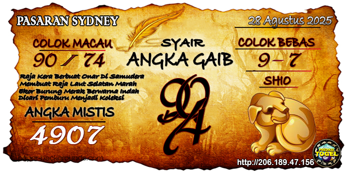 Prediksi Togel Sydney Kamis 28 Agustus 2025