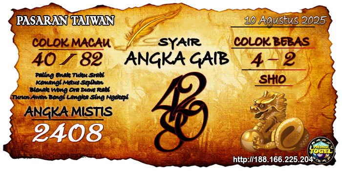 Prediksi Togel Taiwan Minggu 10 Agustus 2025