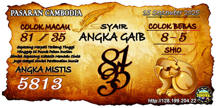 Prediksi Togel Cambodia Senin 15 September 2025