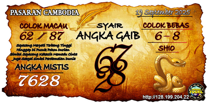 Prediksi Togel Cambodia Jumat 19 September 2025