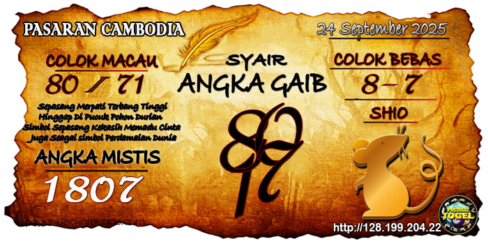 Prediksi Togel Cambodia Selasa 23 September 2025
