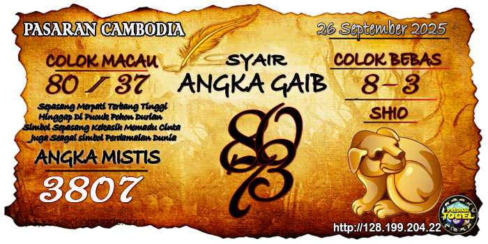 Prediksi Togel Cambodia Jumat 26 September 2025
