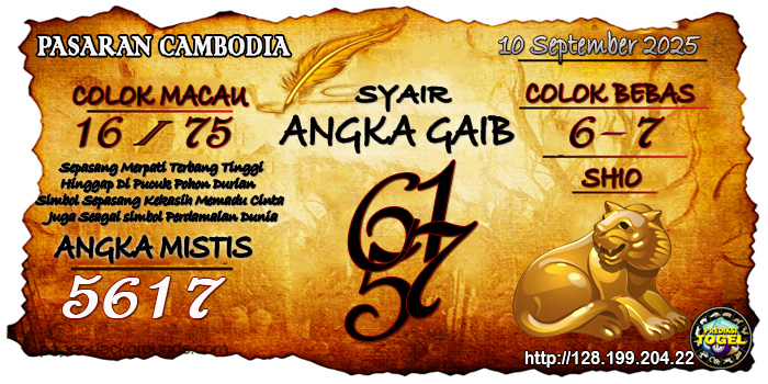 Prediksi Togel Cambodia Rabu 10 September 2025