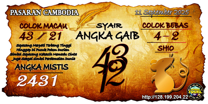 Prediksi Togel Cambodia Kamis 11 September 2025