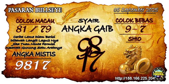 Prediksi Togel Bullseye Jumat 5 September 2025