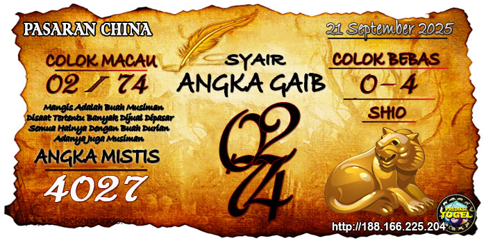 Prediksi Togel China Minggu 21 September 2025