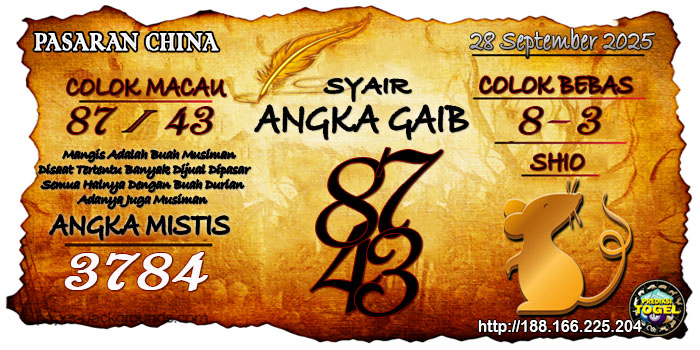 Prediksi Togel China Minggu 28 September 2025