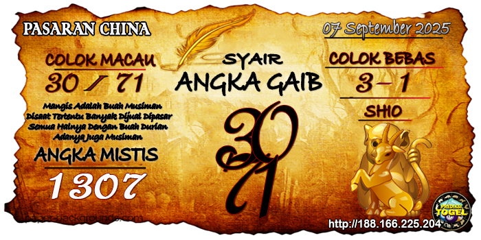 Prediksi Togel China Minggu 7 September 2025