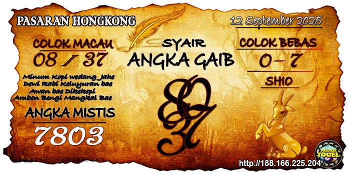 Prediksi Togel Hongkong Jumat 12 September 2025