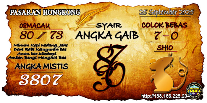 Prediksi Togel Hongkong Kamis 25 September 2025