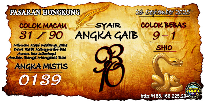 Prediksi Togel Hongkong Jumat 26 September 2025