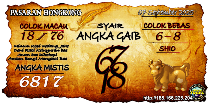 Prediksi Togel Hongkong Minggu 7 September 2025
