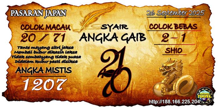 Prediksi Togel Japan Jumat 26 September 2025