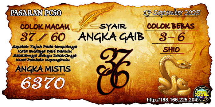 Prediksi Togel Pcso Rabu 17 September 2025