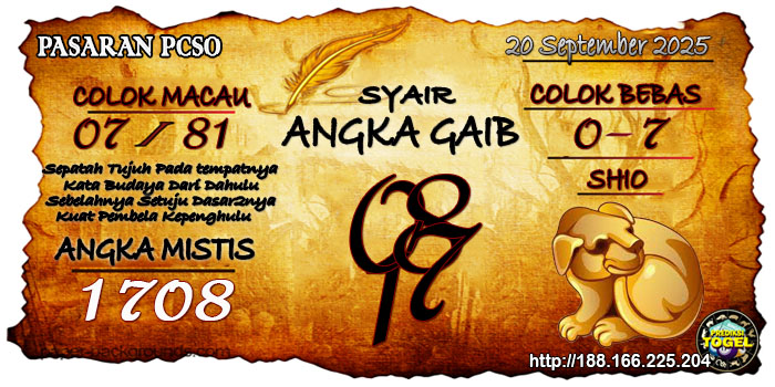 Prediksi Togel Pcso Sabtu 20 September 2025