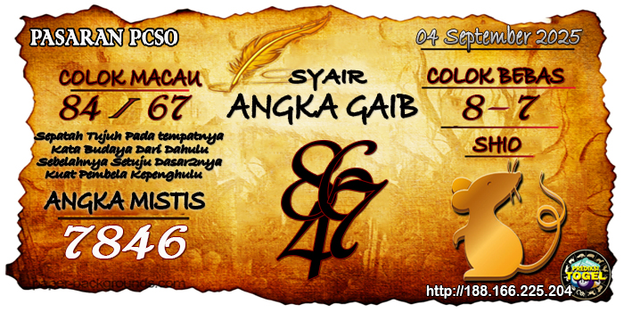 Prediksi Togel Pcso Kamis 4 September 2025