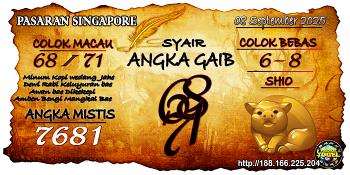 Prediksi Togel Singapore Senin 8 September 2025