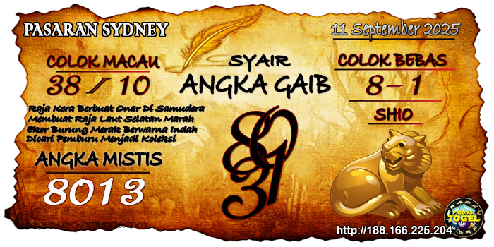 Prediksi Togel Sydney Kamis 11 September 2025