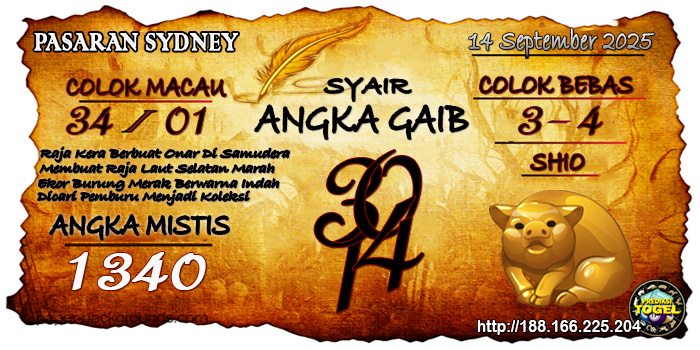 Prediksi Togel Sydney Minggu 14 September 2025