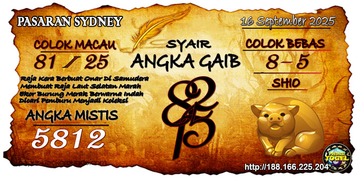 Prediksi Togel Sydney Selasa 16 September 2025