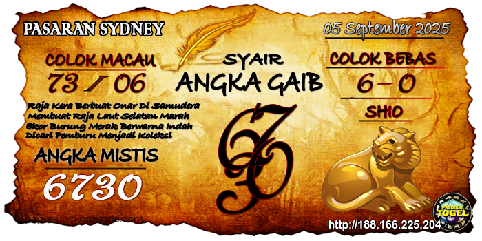 Prediksi Togel Sydney Jumat 5 September 2025