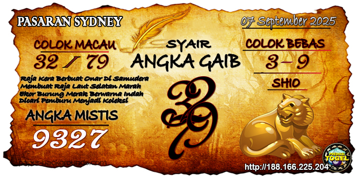 Prediksi Togel Sydney Minggu 7 September 2025