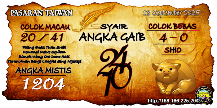 Prediksi Togel Taiwan Sabtu 13 September 2025