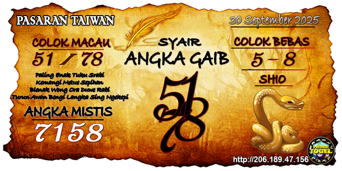 Prediksi Togel Taiwan Selasa 30 September 2025