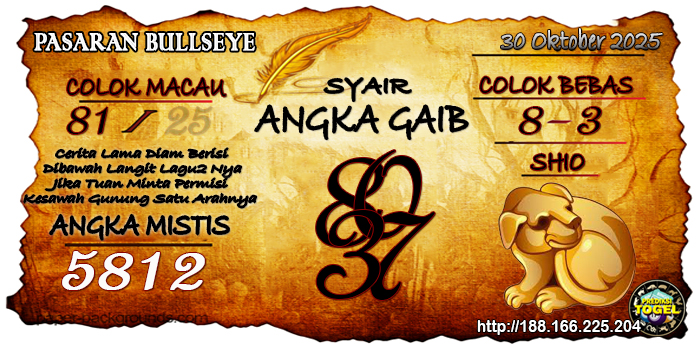 Prediksi Togel Bullseye Kamis 30 Oktober 2025