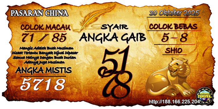 Prediksi Togel China Kamis 30 Oktober 2025