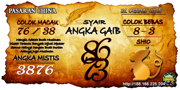 Prediksi Togel China Jumat 31 Oktober 2025