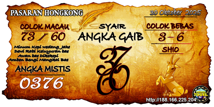 Prediksi Togel Hongkong Kamis 30 Oktober 2025