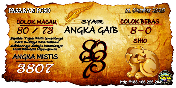 Prediksi Togel Pcso Jumat 31 Oktober 2025