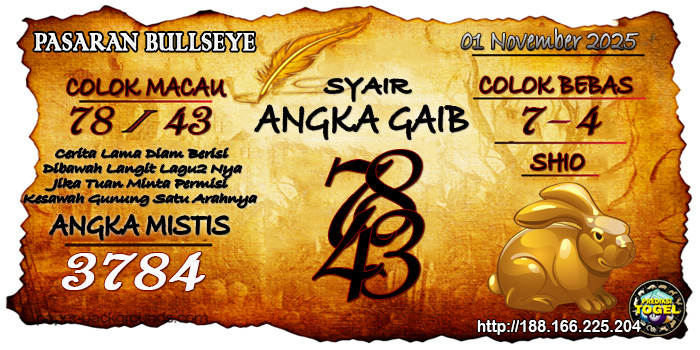 Prediksi Togel Bullseye Sabtu 1 November 2025