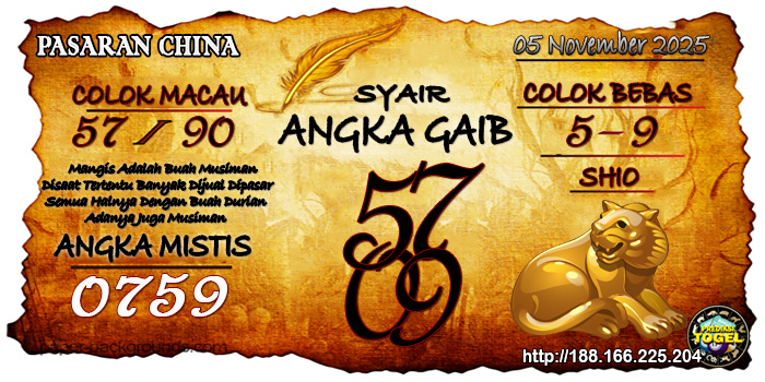 Prediksi Togel China Rabu 5 November 2025