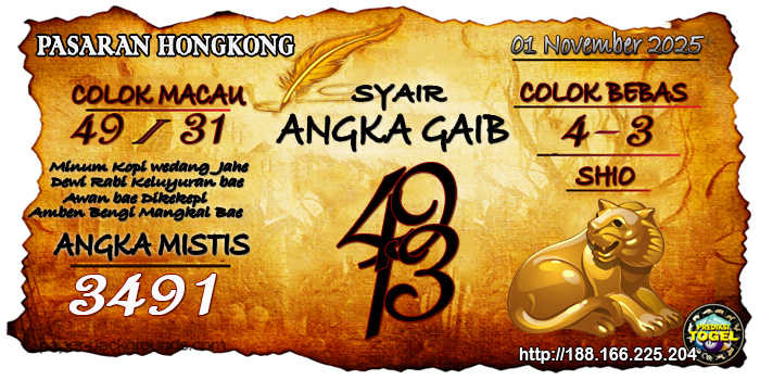 Prediksi Togel Hongkong Sabtu 1 November 2025