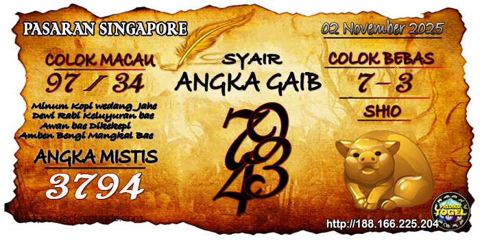 Prediksi Togel Singapore Minggu 2 November 2025