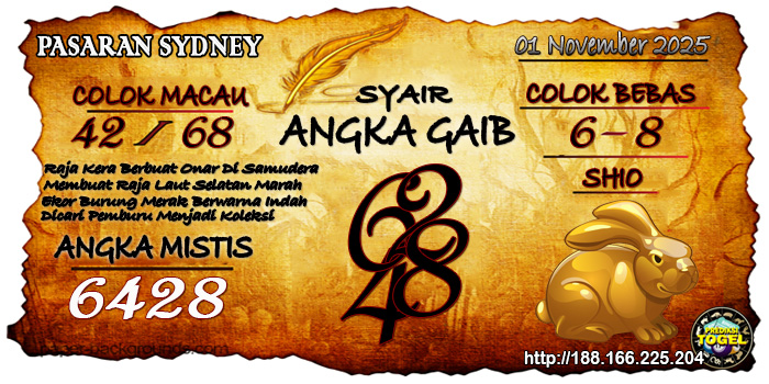 Prediksi Togel Sydney Sabtu 1 November 2025