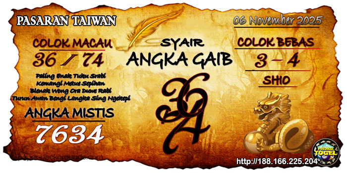 Prediksi Togel Taiwan Kamis 6 November 2025